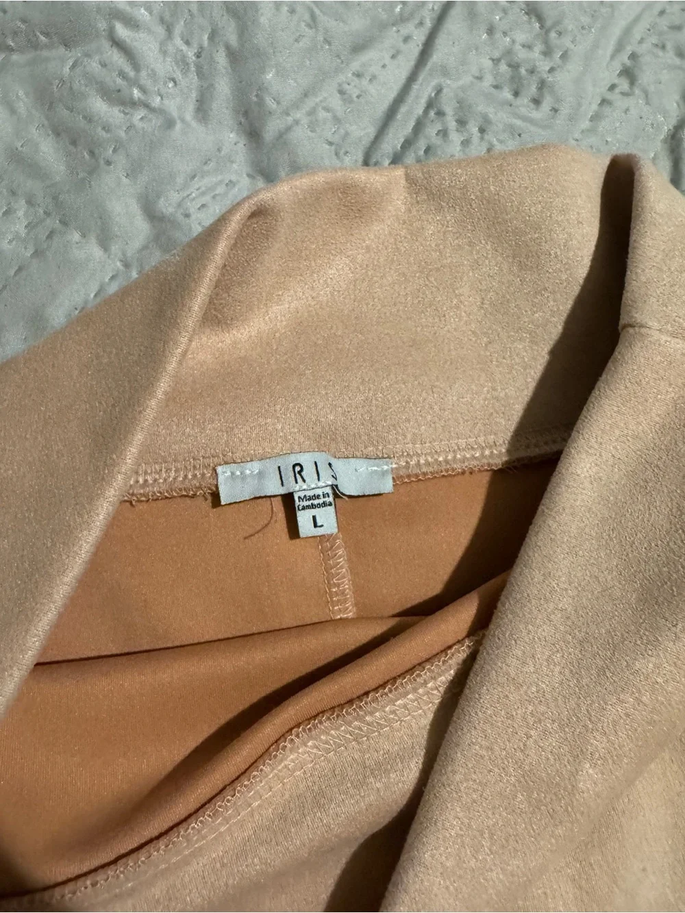 iris Blush Pink High-Waist Suede Pencil Skirt